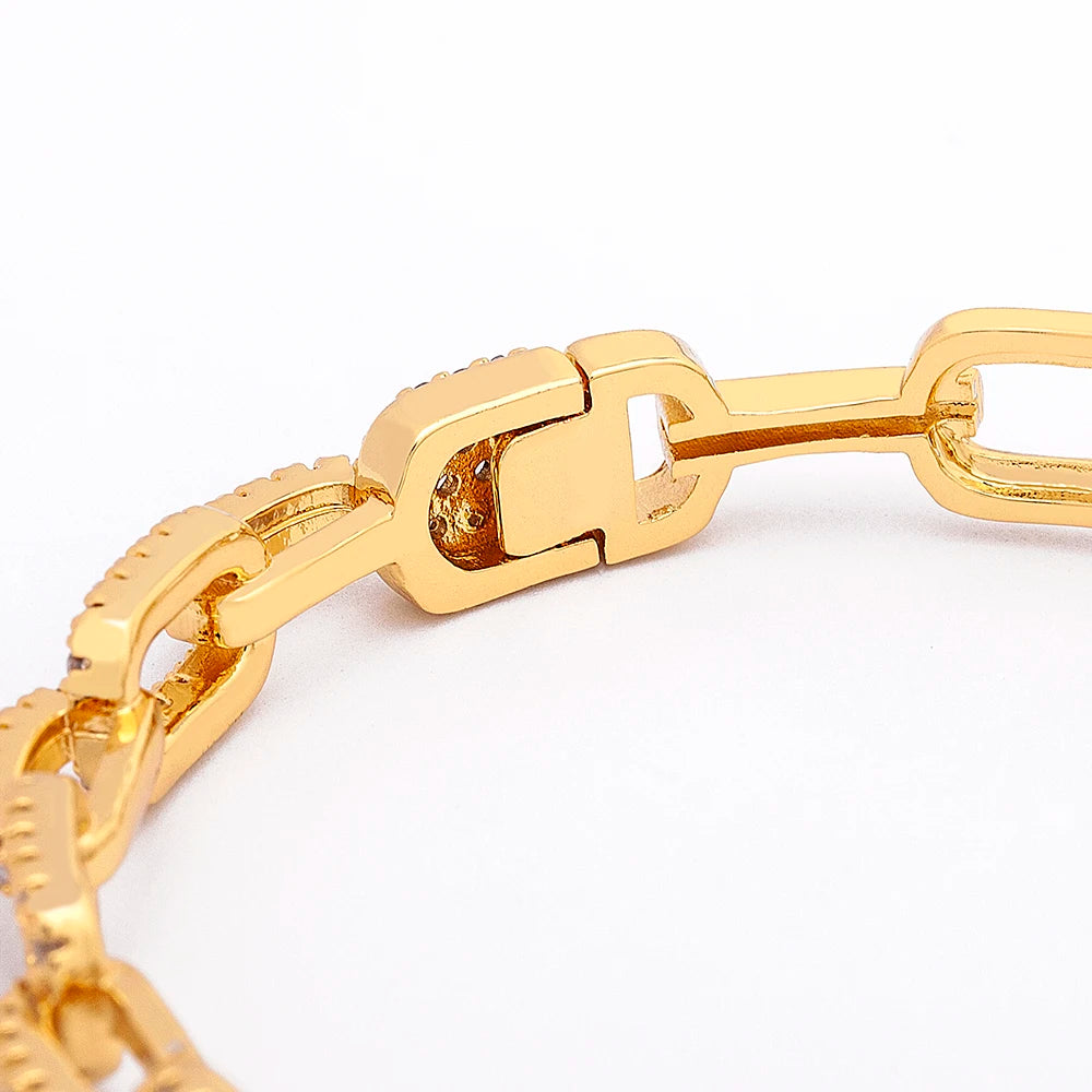 Vintage Copper Zircon Crystal Bracelets for Women