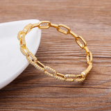 Vintage Copper Zircon Crystal Bracelets for Women