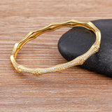 Crystal Zircon Gold-Plated Bangles Women's Jewelry