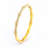Crystal Zircon Gold-Plated Bangles Women's Jewelry
