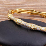 Crystal Zircon Gold-Plated Bangles Women's Jewelry