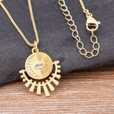 Christmas CZ Copper Pendant Evil Eye Choker Necklace