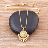 Christmas CZ Copper Pendant Evil Eye Choker Necklace