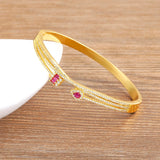 Copper CZ Buckle Bracelet Crystal Jewelry Women Gift