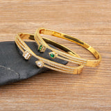 Copper CZ Buckle Bracelet Crystal Jewelry Women Gift