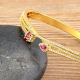 Copper CZ Buckle Bracelet Crystal Jewelry Women Gift
