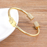 Geometric CZ Cuffs Adjustable Bracelet Women's Jewelry