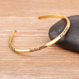 Rainbow Rhinestone Zircon Cuffs Bracelet Women Open Bangles