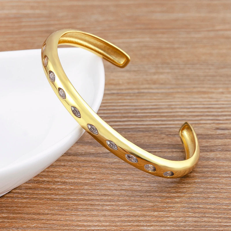 Geometric Rainbow CZ Bracelet for Women