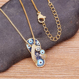 Enamel Slipper Pendant Evil Eye Necklace CZ Chain Plated Party Jewelry Gift