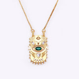 Geometric Evil Eye Pendant Necklace Zircon Jewelry Personalized Gift
