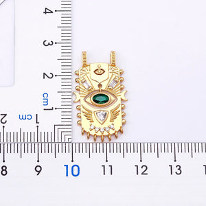 Geometric Evil Eye Pendant Necklace Zircon Jewelry Personalized Gift