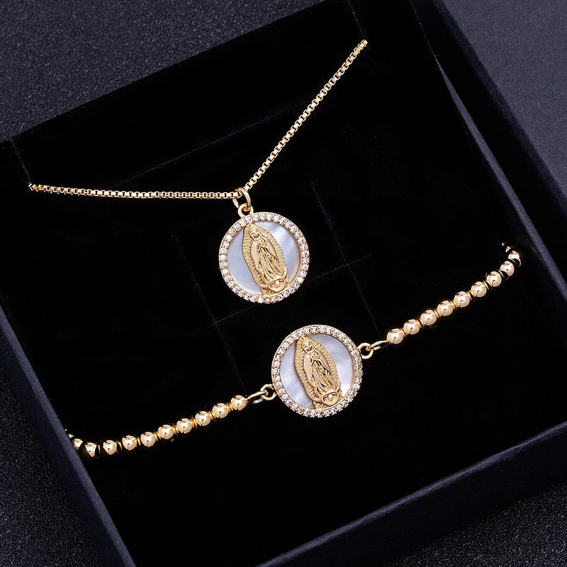 Noble Religious CZ Copper Set for Women