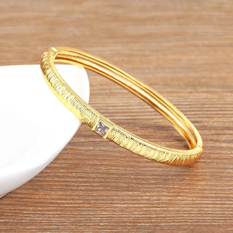 Classic CZ Copper Clasp Bracelet for Women