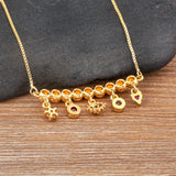 Romantic Heart Star Rhinestone Pendant Necklace for Women