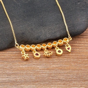 Romantic Heart Star Rhinestone Pendant Necklace for Women