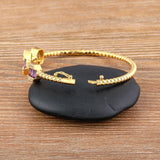 Classic Copper CZ Buckle Style Bracelet Crystal Jewelry Women Gift