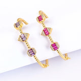 Classic Copper CZ Buckle Style Bracelet Crystal Jewelry Women Gift