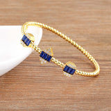 Classic Copper CZ Buckle Style Bracelet Crystal Jewelry Women Gift
