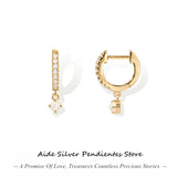 Classic Earring Four Claw Crystal Opal Pearl Earrings for Women Teens