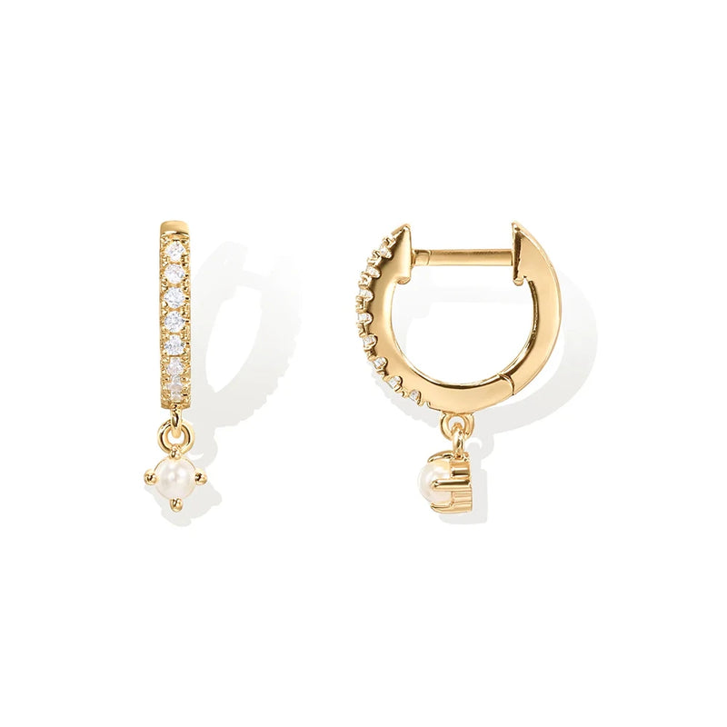 Classic Earring Four Claw Crystal Opal Pearl Earrings for Women Teens
