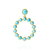 925 Silver Stud Earring Turquoise Pendant For Women Girl Aniversary Jewelry