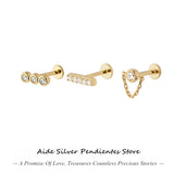 925 Sterling Silver Ear Stud Earrings For Women 18K Plating Christmas Jewelry