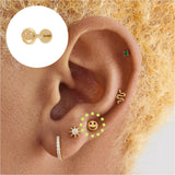 925 Sterling Silver Ear Stud Earrings For Women 18K Plating Christmas Jewelry
