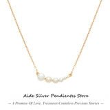 Single Row Pearl Chain 925 Sterling Silver Necklace For Women Clavicle Jewelry