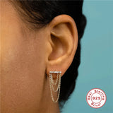 925 Silver Tassel Stud Earring for Women