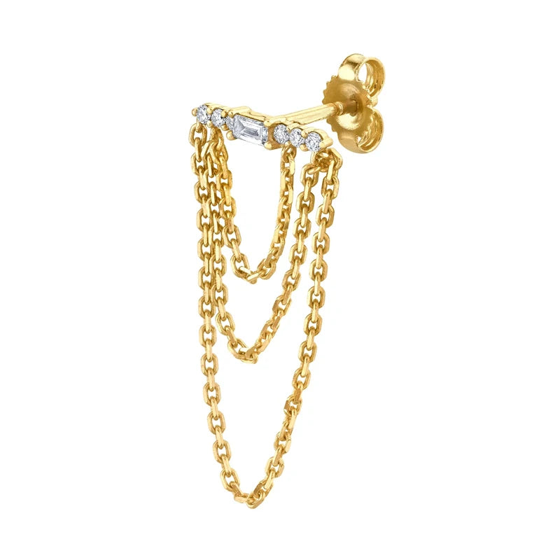 925 Silver Tassel Stud Earring for Women