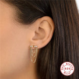 925 Silver Tassel Stud Earring for Women