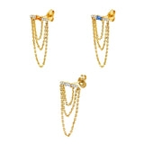 925 Silver Tassel Stud Earring for Women