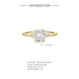 925 Silver Geometric Zircon Ring Wedding Jewelry Bague Femme
