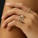 925 Silver Geometric Zircon Ring Wedding Jewelry Bague Femme