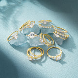 925 Silver Geometric Zircon Ring Wedding Jewelry Bague Femme