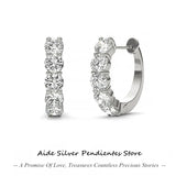 925 Silver Moissanite Hoop Earrings Wedding Party Jewelry Gift 10mm