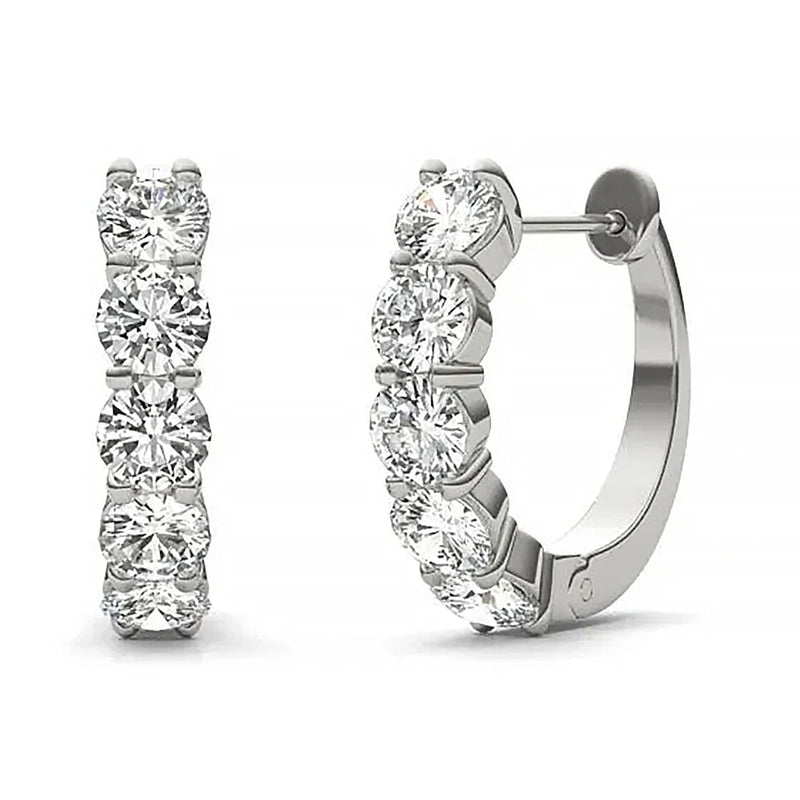 925 Silver Moissanite Hoop Earrings Wedding Party Jewelry Gift 10mm