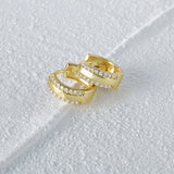 925 Silver Micro-inlaid Zircon Hoop Earrings 9mm - Women