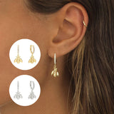 14K Zircon Snake Hoops Earrings Punk Piercing Earings Gift