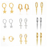 14K Zircon Snake Hoops Earrings Punk Piercing Earings Gift