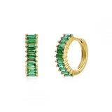 18K 925 Silver Hoop Earrings for Women Crystal Huggie Earrings