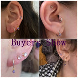 18K 925 Silver Hoop Earrings for Women Crystal Huggie Earrings