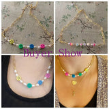 18K Summer Luck Clavicle Chain Necklace for Girls