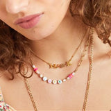 18K Summer Luck Clavicle Chain Necklace for Girls