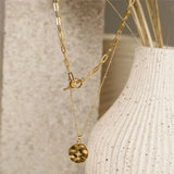 18K Summer Mama Clavicle Chain Necklace CZ
