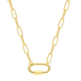 18K Summer Mama Clavicle Chain Necklace CZ