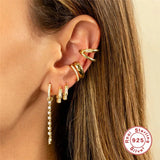 C-shaped Earrings 925 Sterling Silver Ear Cuffs