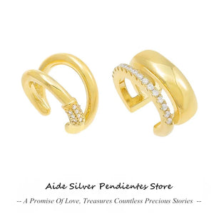 C-shaped Earrings 925 Sterling Silver Ear Cuffs