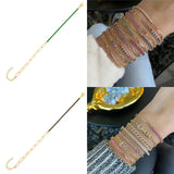 Green Crystal Zircon Bracelet for Women Hand Chain Jewelry